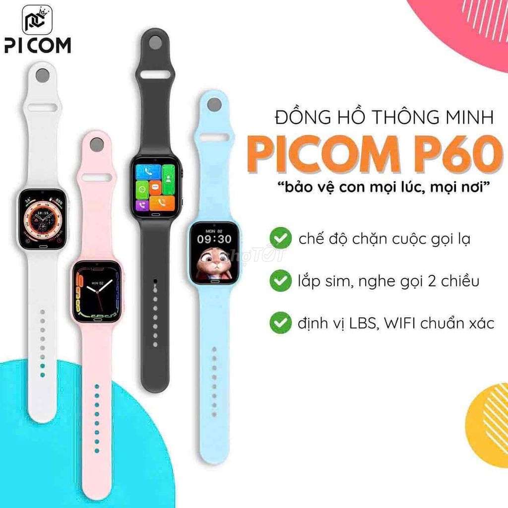 Đồng định vị trẻ em picom 4G gọi Video call lắp sim