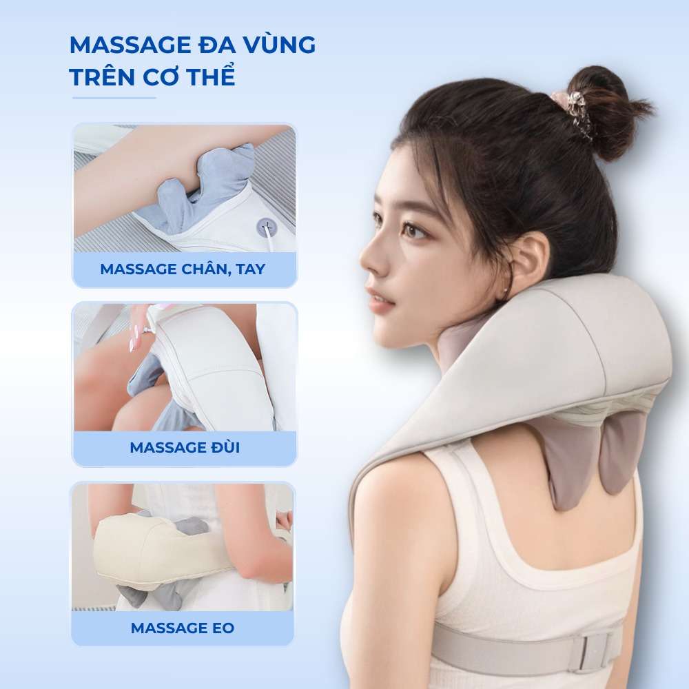 Đai Massage Cổ Vai Gáy 6D Giảm Đau Mỏi Thư Giãn, Cải Thiện Sức Khỏe
