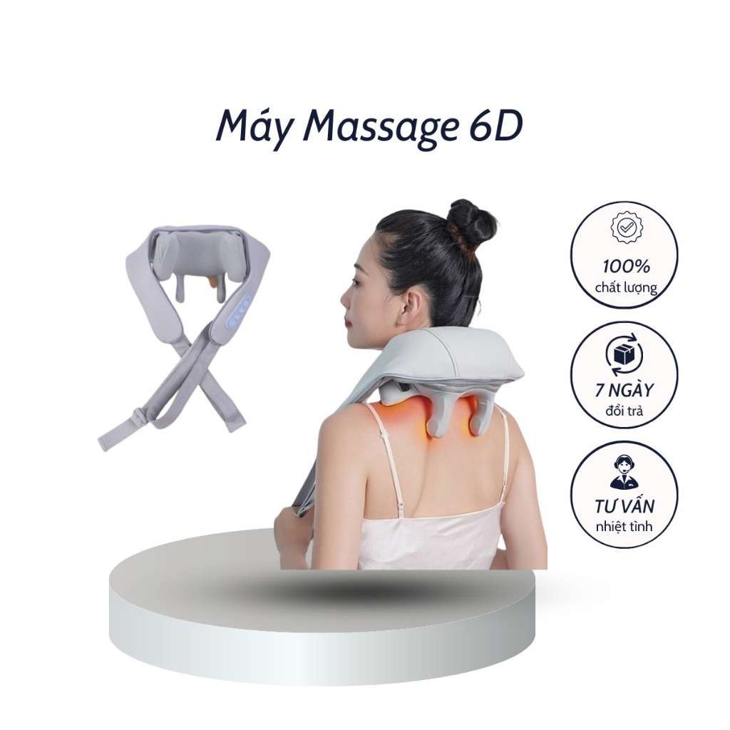 Đai Massage Cổ Vai Gáy 6D Giảm Đau Mỏi Thư Giãn, Cải Thiện Sức Khỏe