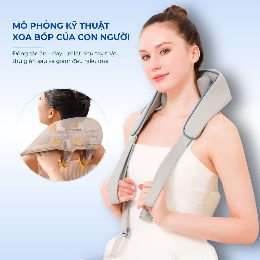 Đai Massage Cổ Vai Gáy 6D Giảm Đau Mỏi Thư Giãn, Cải Thiện Sức Khỏe
