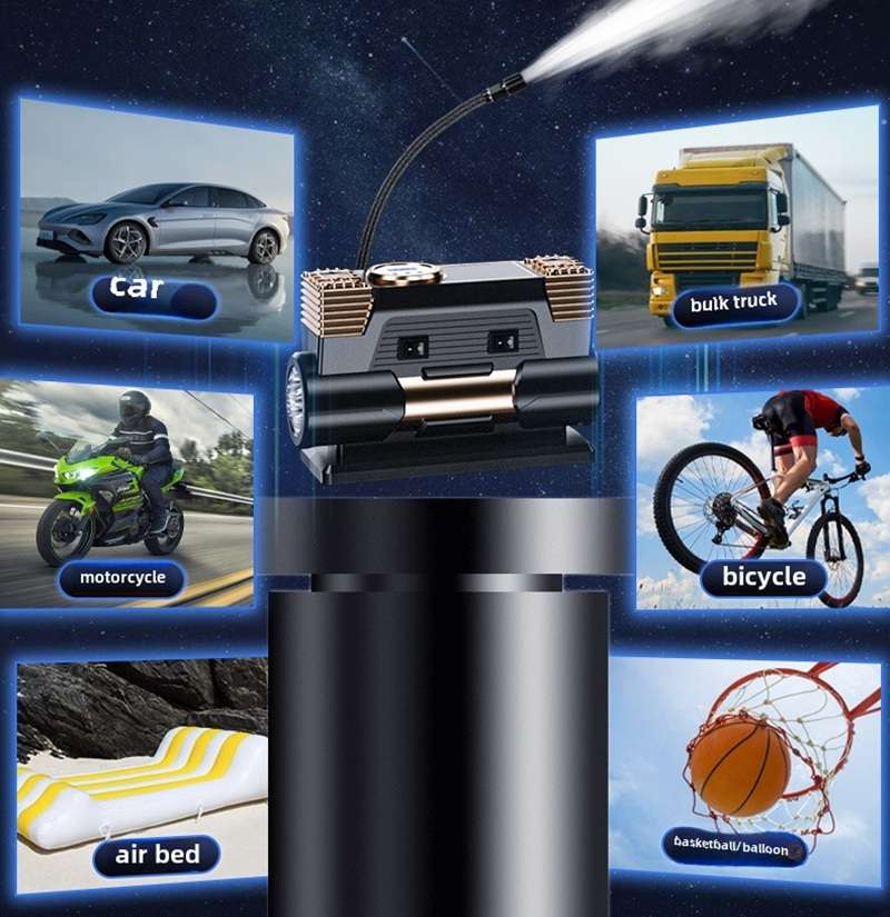 Bơm lốp ô tô 2xilanh điện tử tự ngắt động cơ 180w