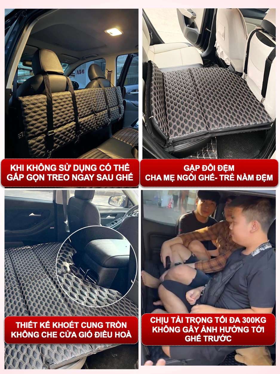 Bộ giường đệm ô tô treo ghế chịu lực 400Kg