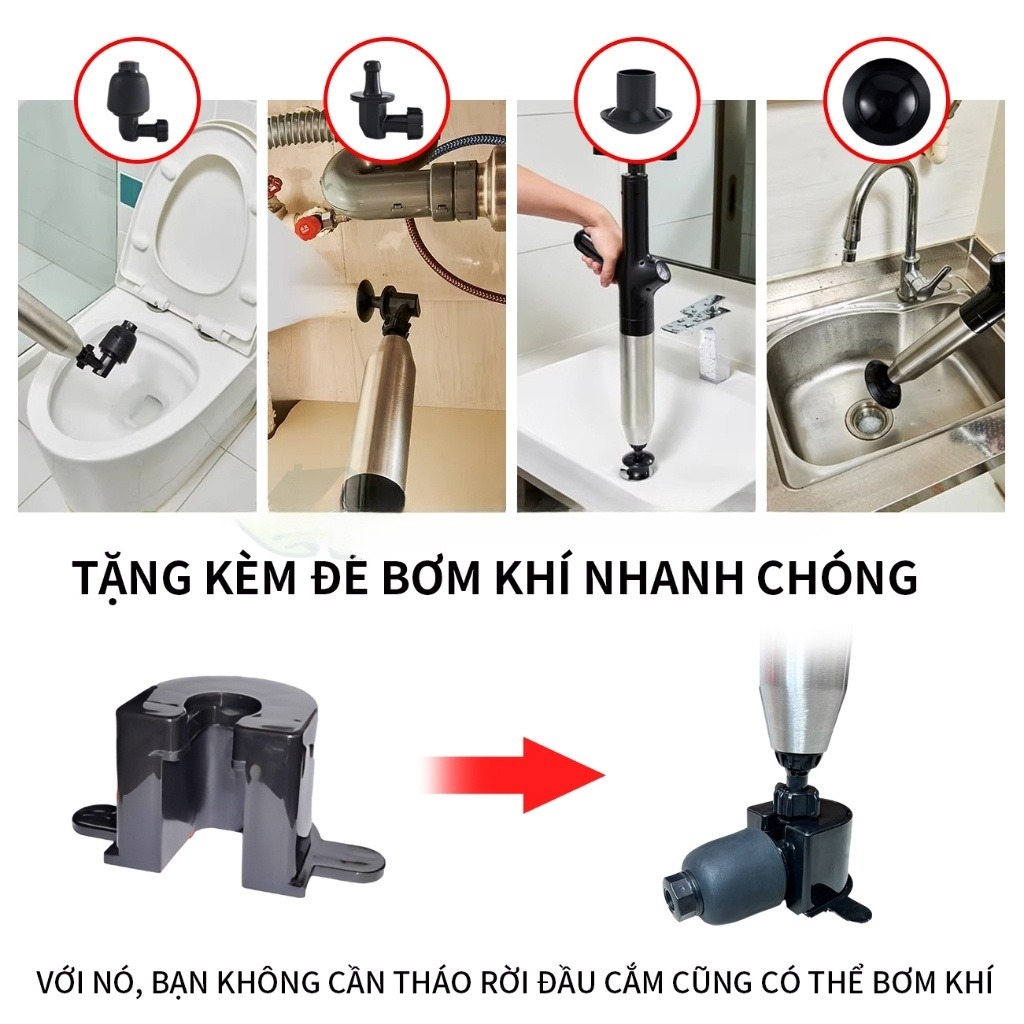 Thiết bị thông tắc bồn cầu áp suất cao Mr Thông