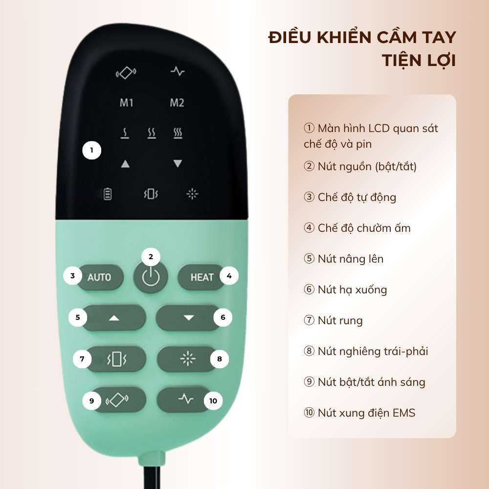 Máy Massage Lưng Thông Minh – Nâng Hạ Rung Kết Hợp Chườm Ấm Giảm Đau Vùng Lưng