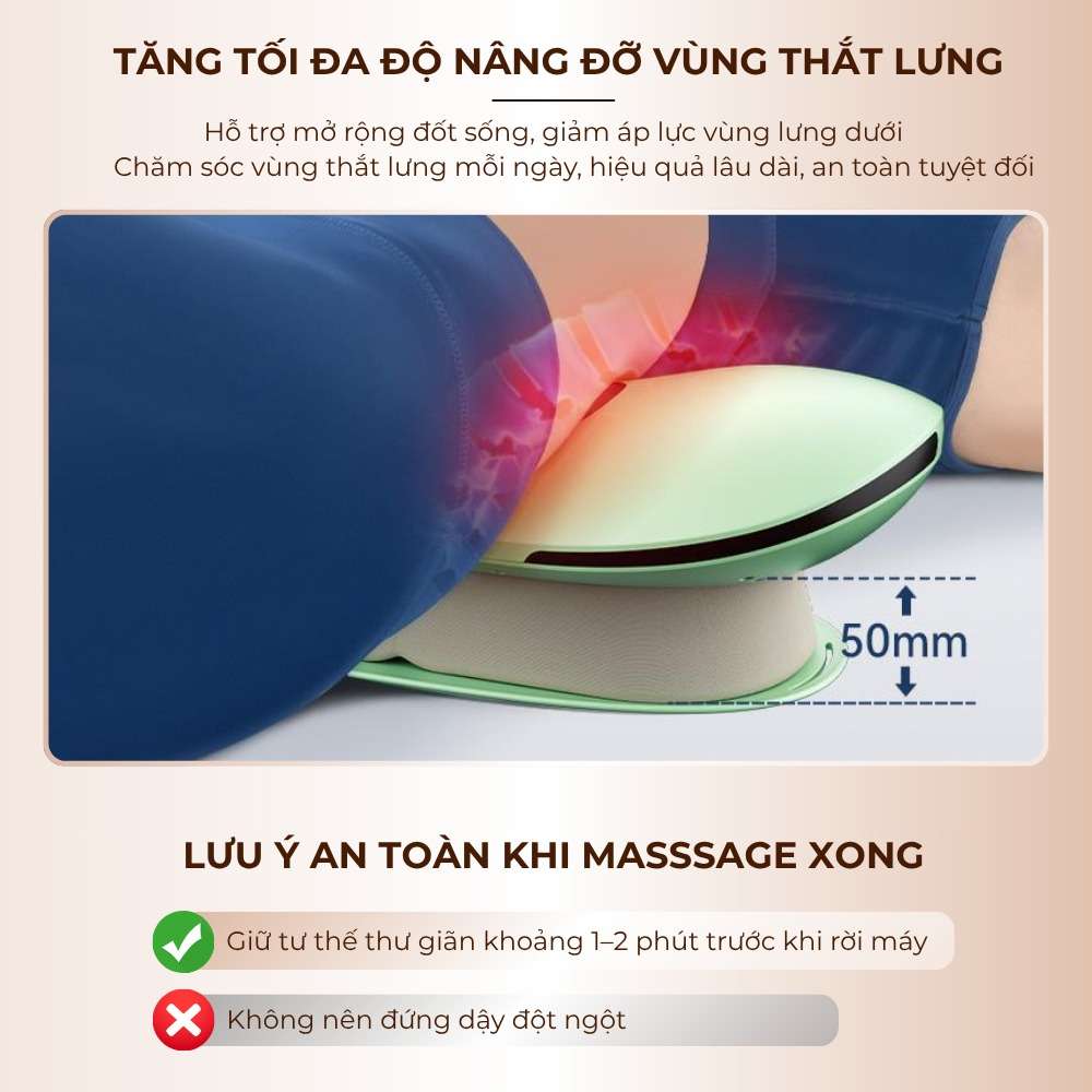 Máy Massage Lưng Thông Minh – Nâng Hạ Rung Kết Hợp Chườm Ấm Giảm Đau Vùng Lưng