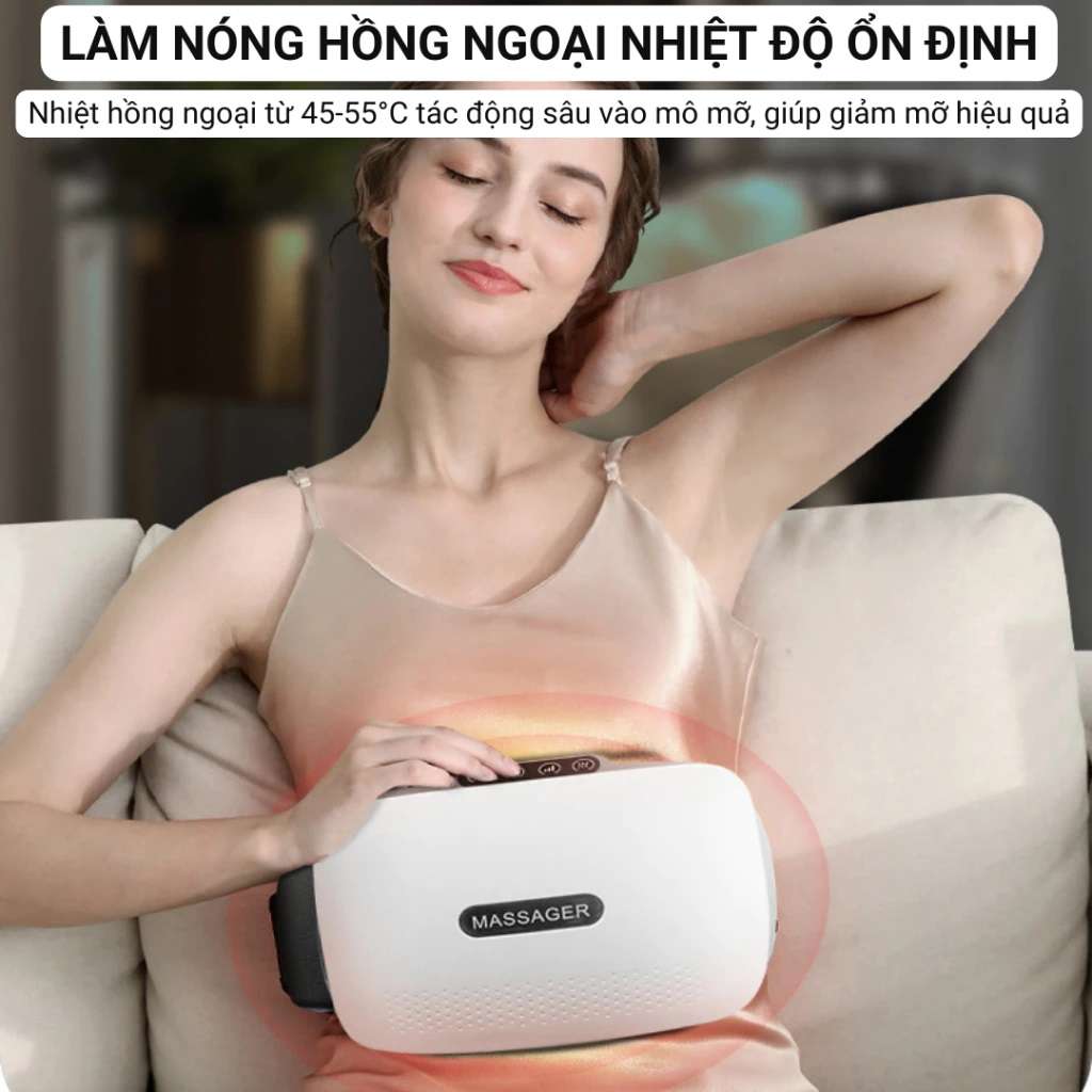 Đai massage bụng hồng ngoại kết hợp rung làm ấm giảm mỡ