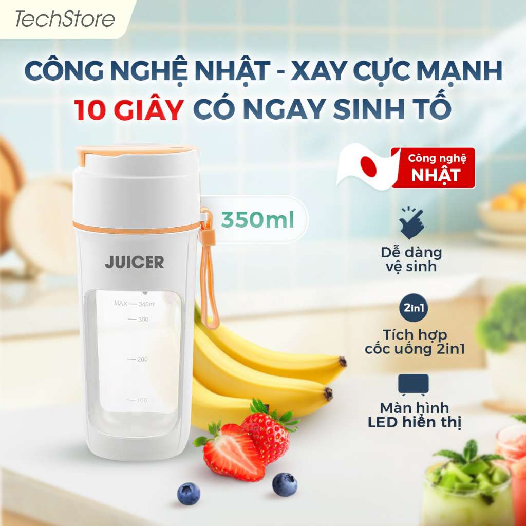 Máy Xay Sinh Tố Cầm Tay Juice 350ML Chính Hãng
