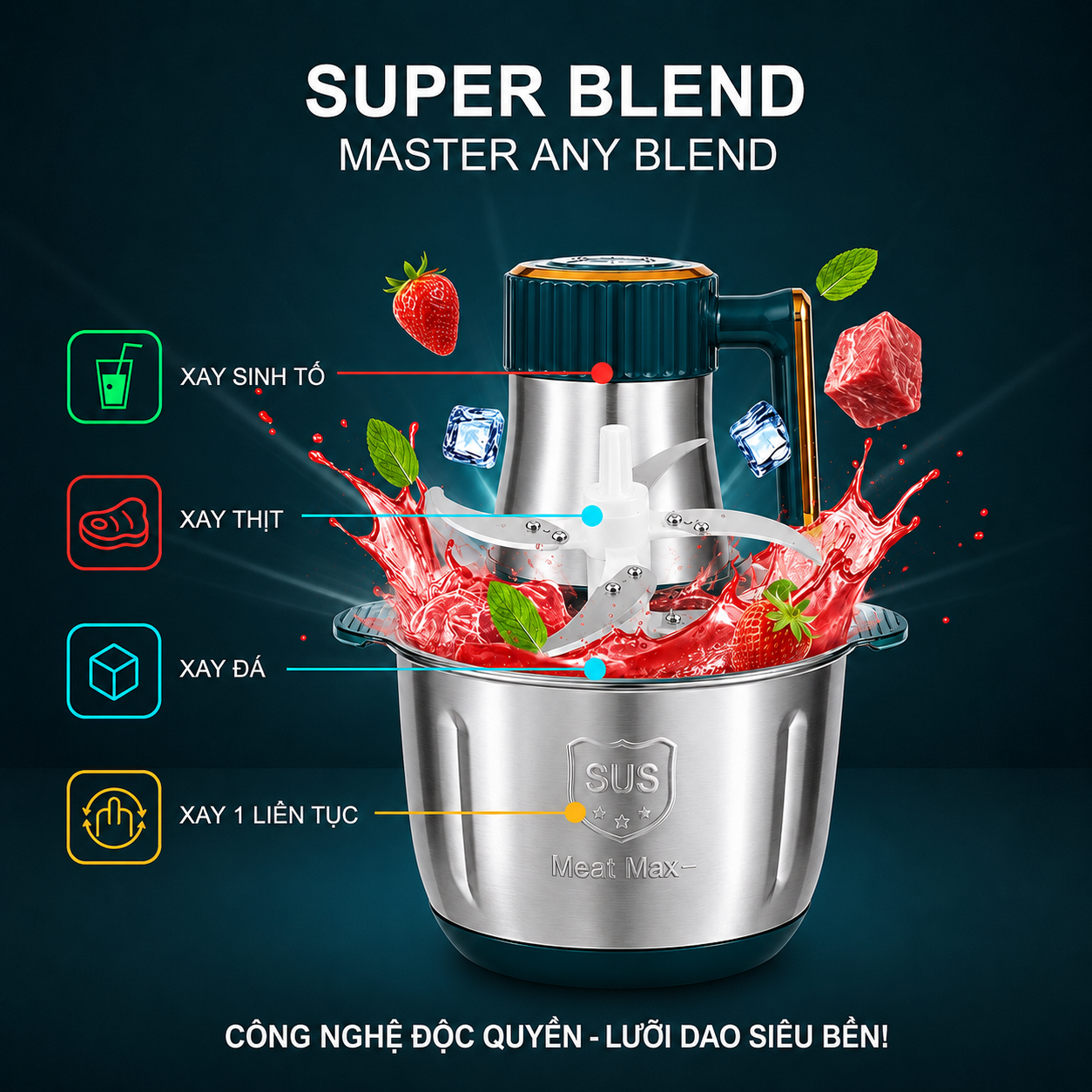 Máy Xay Thịt 5L Cao Cấp Chuẩn Nhật Bản