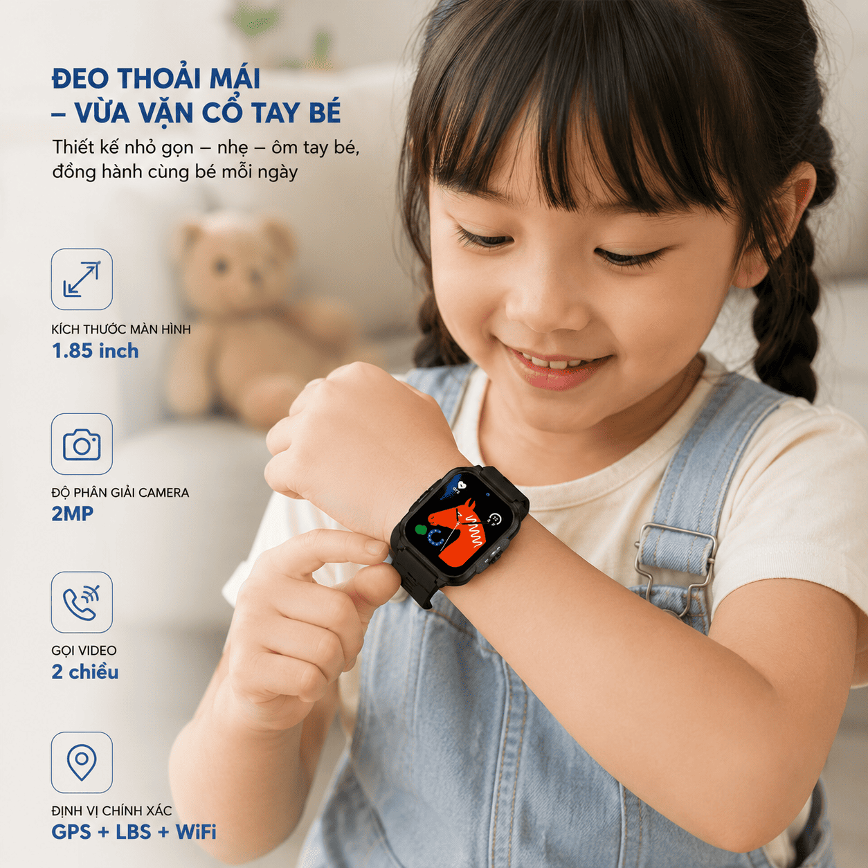 Đồng Hồ Thông Minh PICOM P90 – Lắp SIM 4G, Nghe Gọi 2 Chiều, Định Vị GPS