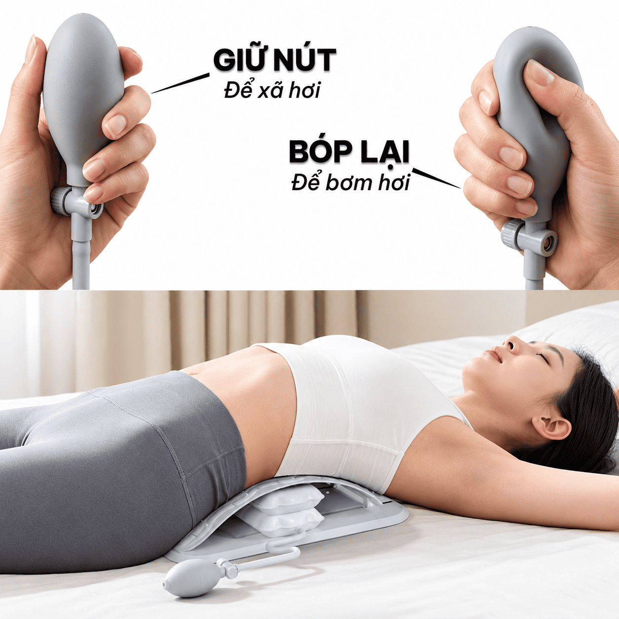 Khung Nắn Chỉnh Cột Sống Bơm Hơi – Hỗ Trợ Giảm Đau Lưng Tại Nhà